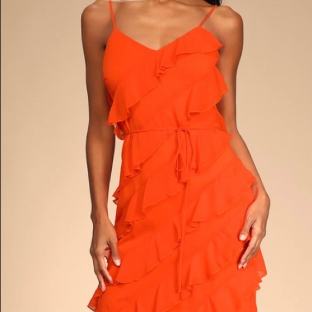 Lulu’s Orange Midi Dress